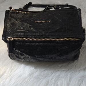 Givenchy Black Leather Crossbody Bag with Gold Accents